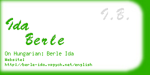 ida berle business card